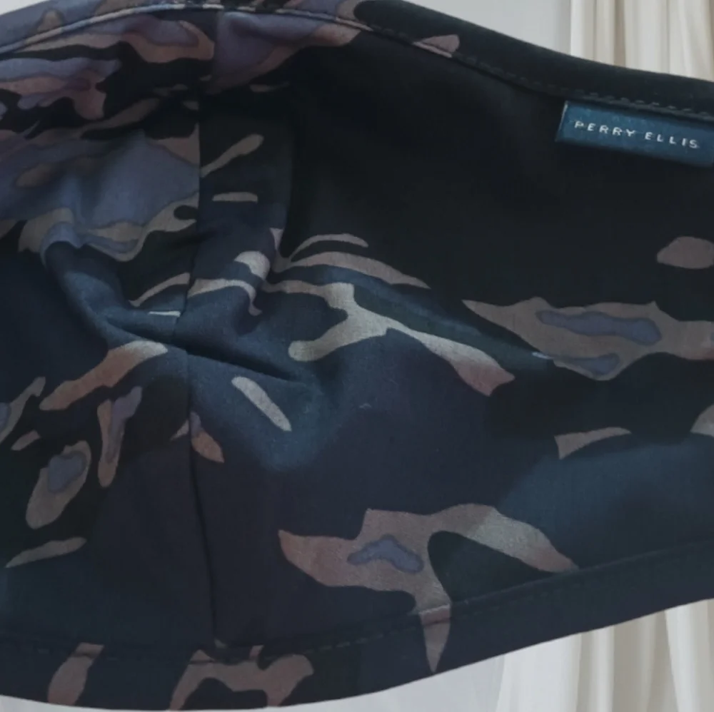 Perry Ellis Navy Camouflage Unisex Reusable Face Mask